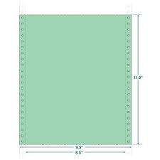 9 1/2 x 11  -1-Part Green #20 Bond forms with C...