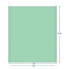 9 1/2 x 11   1-Part Green #20 Bond computer for...