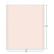 9 1/2 x 11   1-Part Pink #20 Bond computer form...