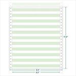 10 5/8 x 11  4-Part Carbonless Forms White with 1/2 in. Green Bar