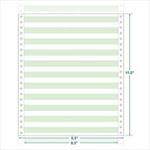 10 5/8 x 11   1-Part #15 Computer Forms with 1/6 in. Green Bars