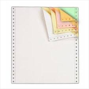 9 1/2 x 3 2/3  4-Part Carbonless Forms with Marginal Perforations White/Canary/Pink/Gold, (Folds at 11 in.)
