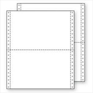 9 1/2 x 5 1/2 White 4-Part Carbonless Computer Forms, (Folds at 11 in.) with Marginal Perforations